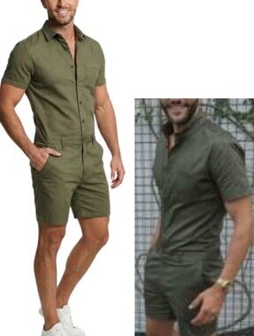 Romperjack Olive Green Slim Fitted Shorts Romper